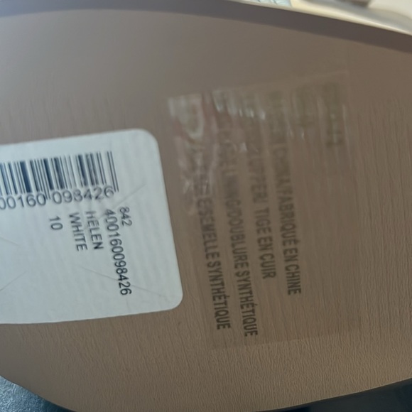 NWT Saks fifth Avenue Helen White heeled open till ankle strap sandal size 10 - Picture 5 of 5